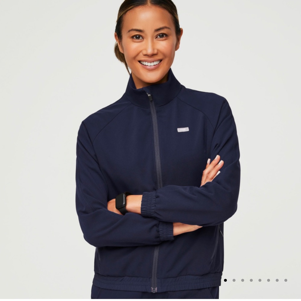 Figs navy Sydney scrub jacket